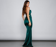 Selena Ruched Satin Mermaid Dress
