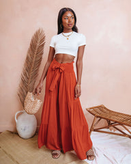 Shanista Smocked Wide Leg Pants - Clay