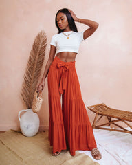 Shanista Smocked Wide Leg Pants - Clay