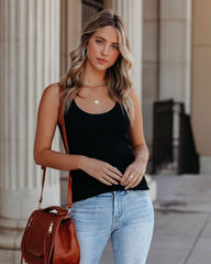 Sharon Ribbed Knit Tank - Black