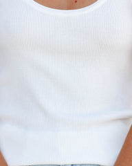 Sharon Ribbed Knit Tank - White