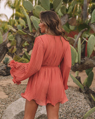 Shine On Pleated Romper - Rose