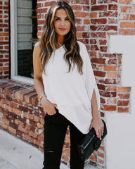 Shower With Love One Shoulder Blouse - White