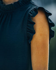 Shrill Sleeveless Ruffle Blouse - Black