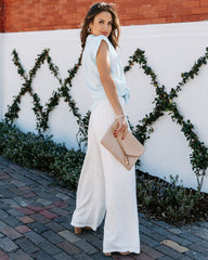 Shyanne Cotton Button Down Top - Blue