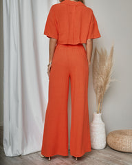 Slice Of Sunshine Pocketed Wide Leg Pants - Orange