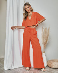 Slice Of Sunshine Pocketed Wide Leg Pants - Orange