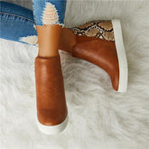 Slip On Wedge Heel Boots