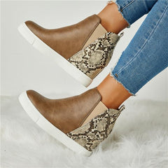 Slip On Wedge Heel Boots