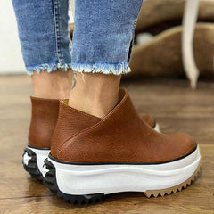 Solid Color Platform Sports Ankle Boots