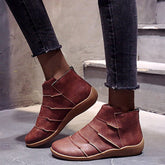 Solid Color Pull-On Lightweight Ankle Boots