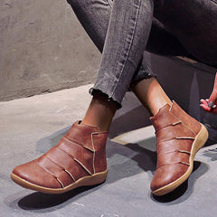 Solid Color Pull-On Lightweight Ankle Boots