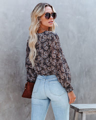 Spice Of Life Printed Drape Blouse