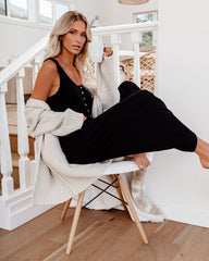 Spring Ahead, Fall Back Pocketed Thermal Jumpsuit - Black- FINAL SALE