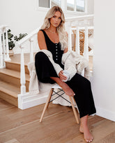 Spring Ahead, Fall Back Pocketed Thermal Jumpsuit - Black- FINAL SALE