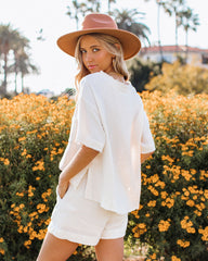 Springfield Cotton Frayed Pocket Top - Cream