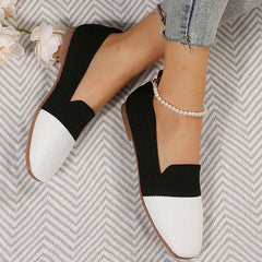 Square Toe Knitted Soft Comfy Flats