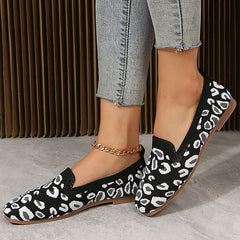 Square Toe Knitted Soft Comfy Flats