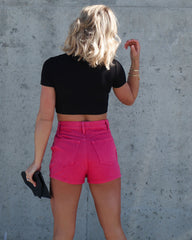 Stacey Denim Skort - Hot Pink