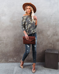 Stand For Something Camo Knit Top
