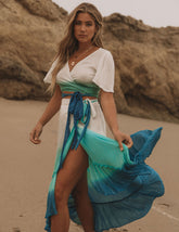 Starboard Shimmer Ombre Wrap Crop Top