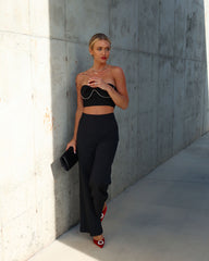 Strike A Pose Pocketed Wide Leg Pants - Black