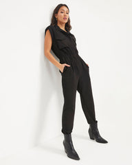 Stronger Than Ever Pocketed Jumpsuit - Black