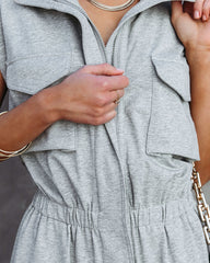 Stronger Than Ever Pocketed Jumpsuit - Heather Grey