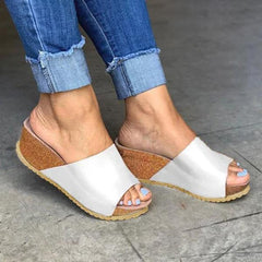 Style Peep Toe Slip-On Wedges Slippers