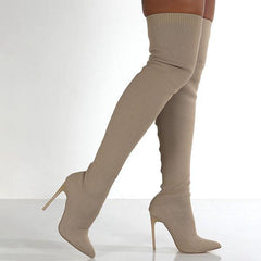 Stylish Knitting Stiletto Over The Knee Boots