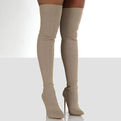 Stylish Knitting Stiletto Over The Knee Boots