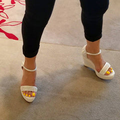 Stylish Platform Rivet Wedge Sandals