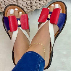 Summer Retro Rubber Soft Sole Bow Slippers