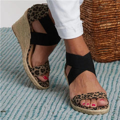Summer Round Toe High Heel Wedge Casual Ladies Sandals