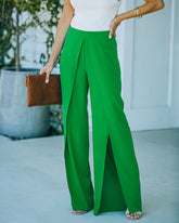 Superfly Wrap Culotte Pants - Kelly Green