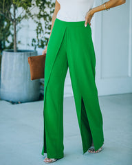 Superfly Wrap Culotte Pants - Kelly Green