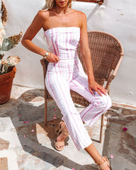 Suzie Cotton Linen Striped High Rise Pants