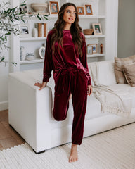 Switch Off Velvet Pocketed Jogger Pants - Rose