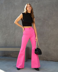 Take A Trip High Rise Flare Pants - Pink