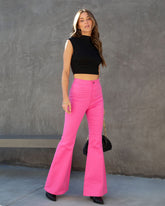 Take A Trip High Rise Flare Pants - Pink