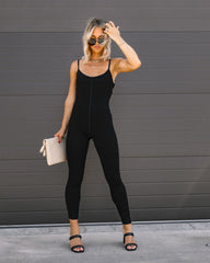 Take It Easy Cotton Jumpsuit - Black