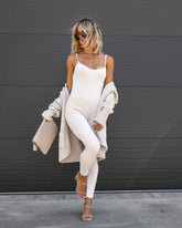 Take It Easy Cotton Jumpsuit - Oatmeal