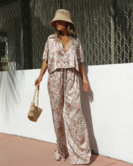 Take Me To Tulum Satin Wide Leg Pants