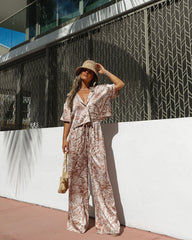 Take Me To Tulum Satin Wide Leg Pants