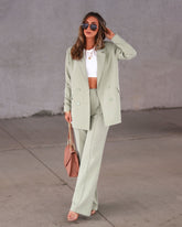 Talk To Me Pocketed Wide Leg Pants - Sage