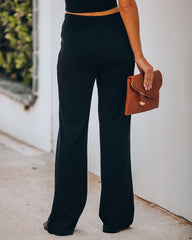 Tamara Ribbed Knit Pants - Black