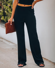 Tamara Ribbed Knit Pants - Black