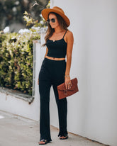 Tamara Ribbed Knit Pants - Black