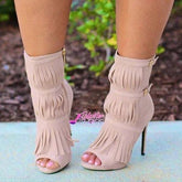 Tassel Zipper High Heels