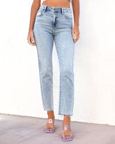 Teagan Stretch High Rise Straight Jeans